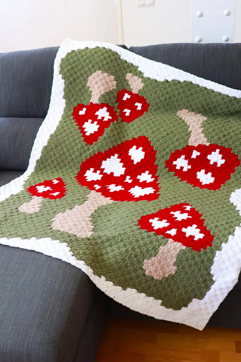 Crochet Kit - Mushroom Love Blanket 1