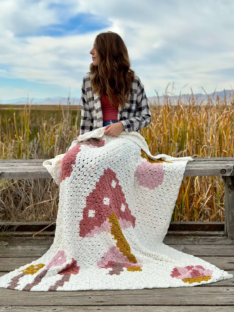 Crochet Kit - Mushroom Medley Throw 2