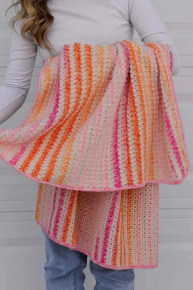 Crochet Kit - Peach Sorbet Throw 1