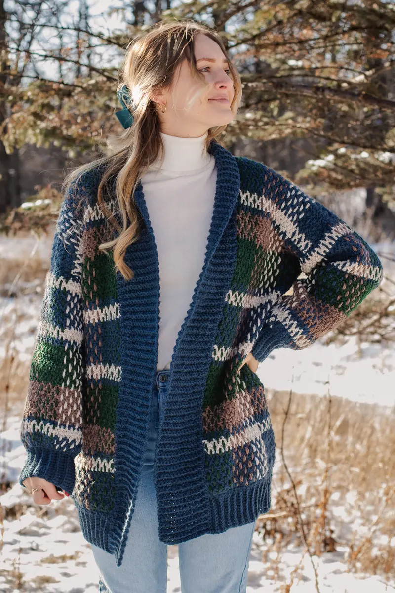 Crochet Kit - Plaid Cardigan 1