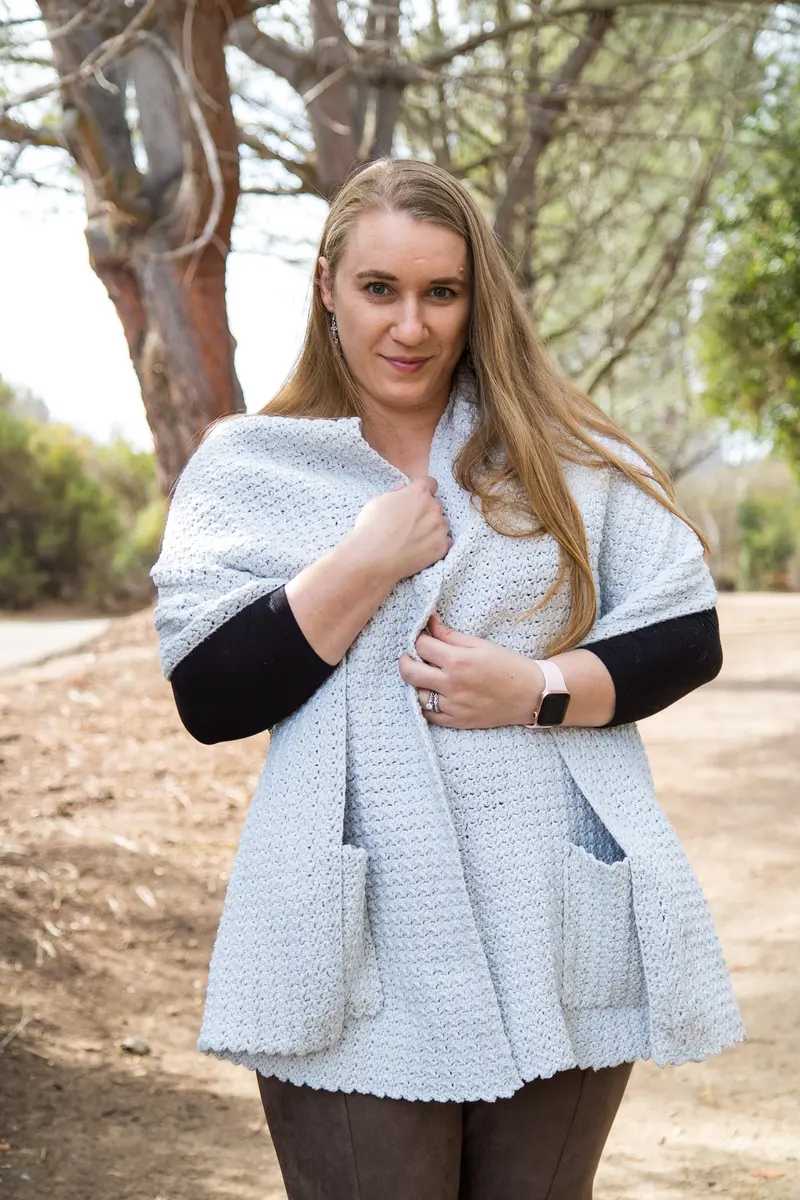 Crochet Kit - Pocket Shawl With Detachable Hoodie 1