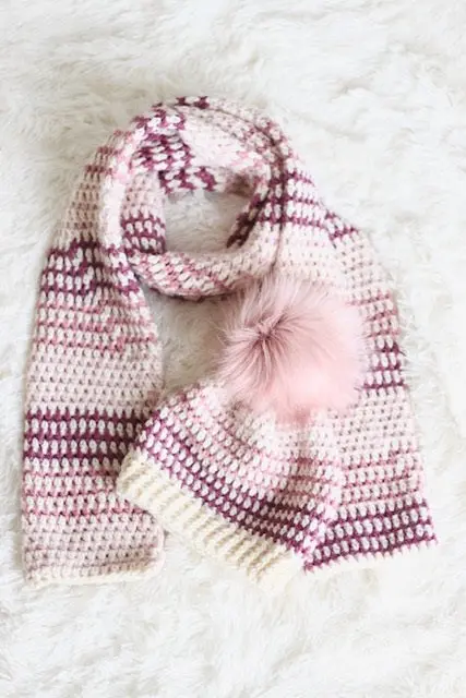 Crochet Kit - Prim Stripe Beanie & Scarf 1