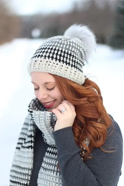 Crochet Kit - Prim Stripe Beanie & Scarf 2