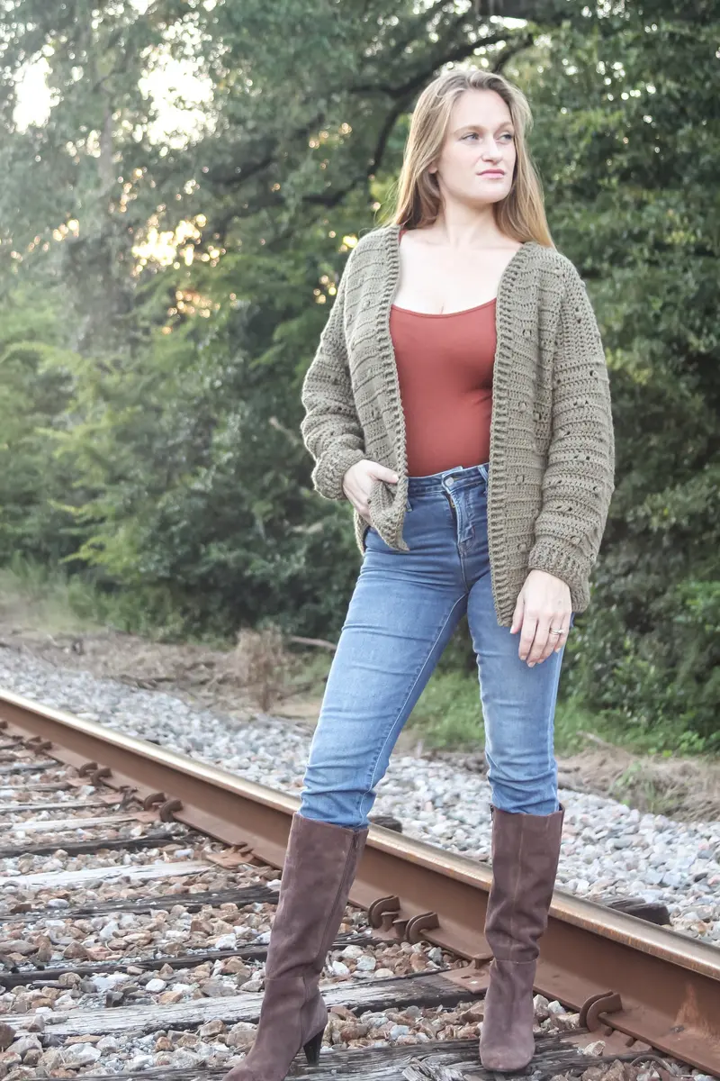 Crochet Kit - Puff Stitch Cardigan 1