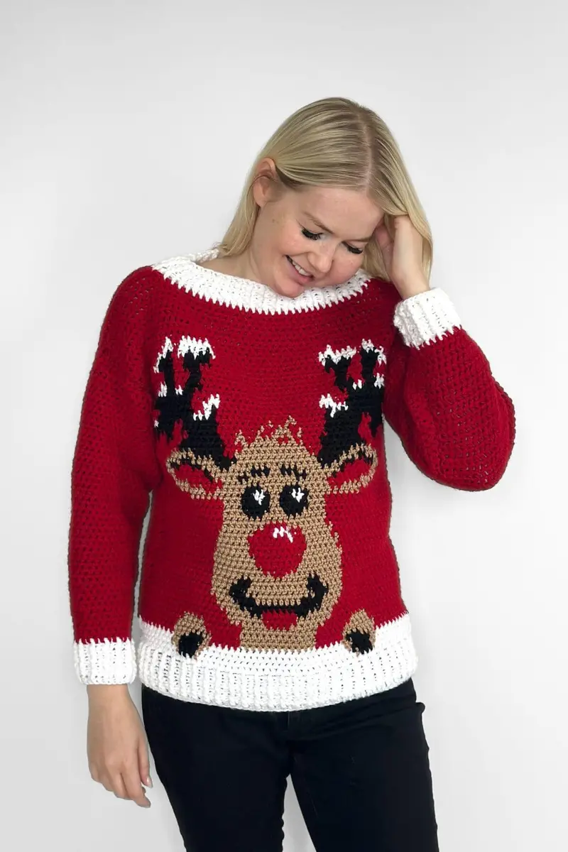 Crochet Kit - Reindeer Christmas Sweater 1