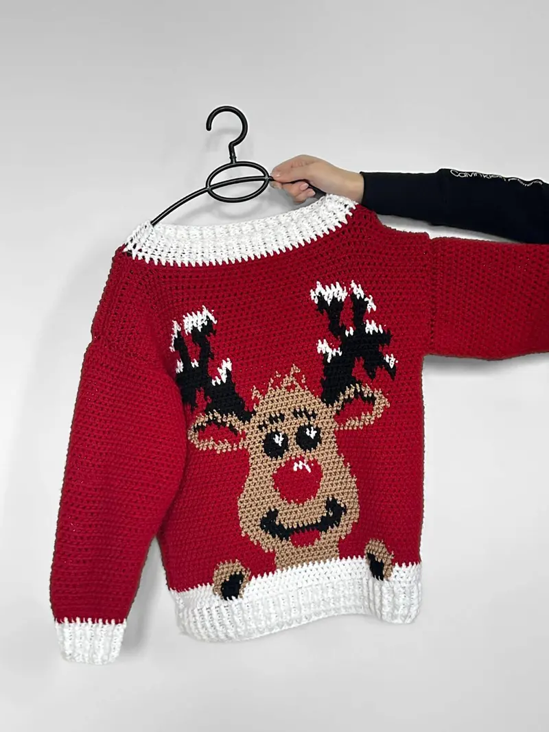 Crochet Kit - Reindeer Christmas Sweater 2
