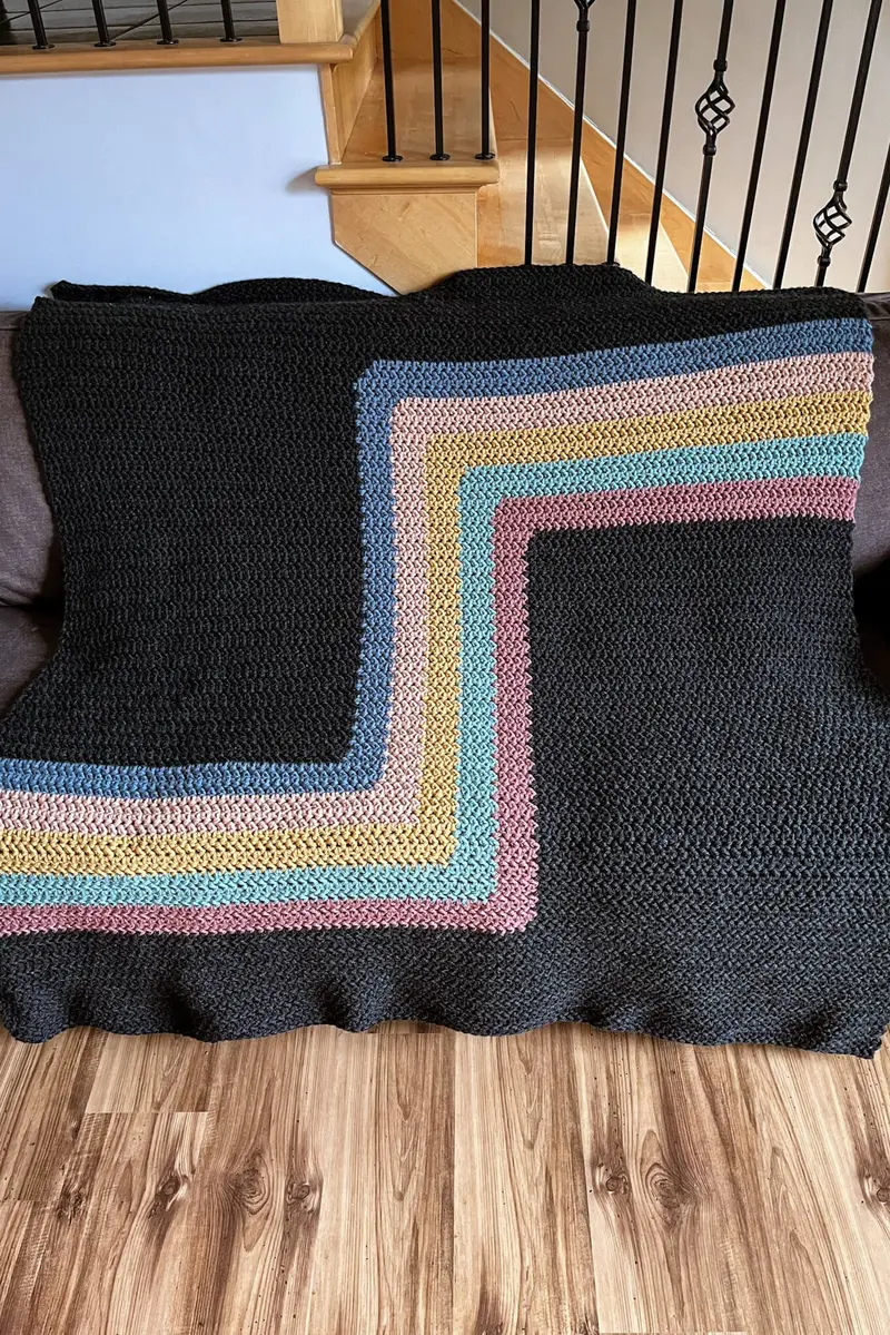Crochet Kit - Retro Stripes Blanket 1