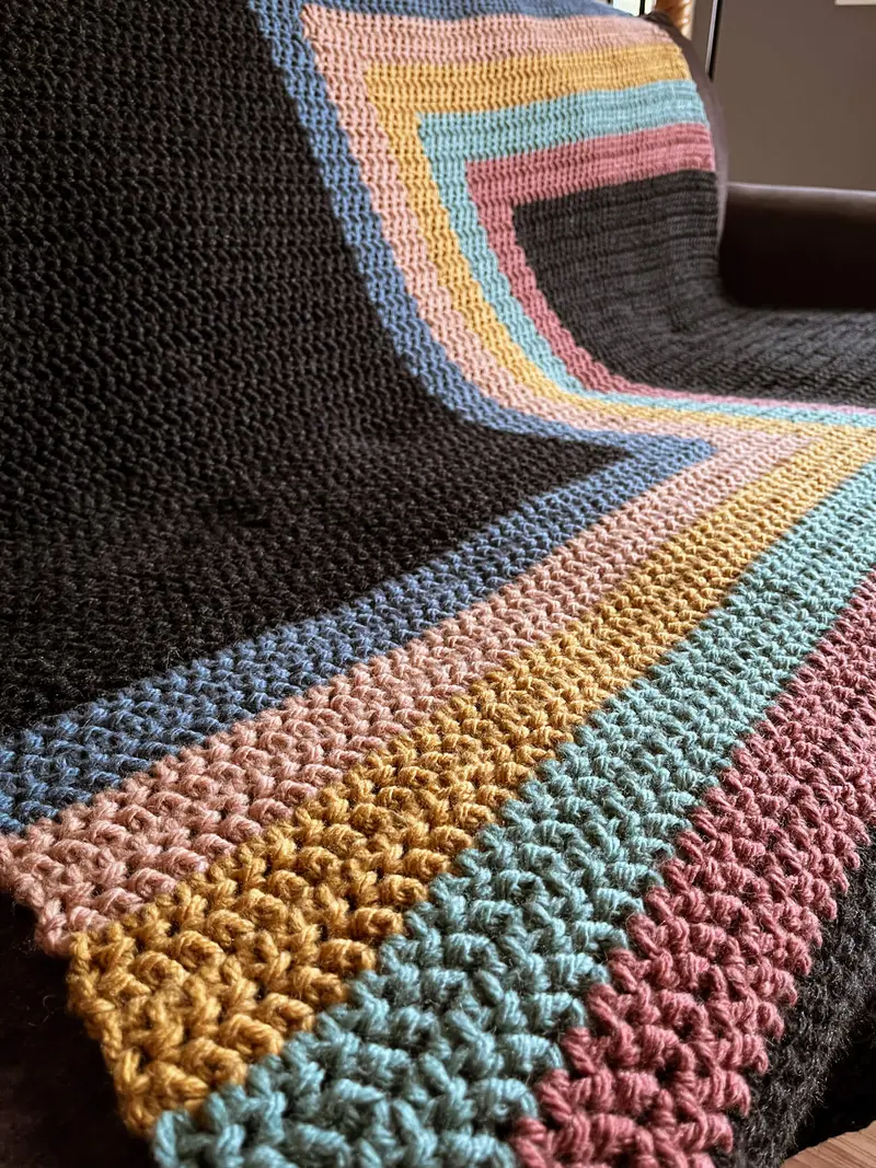 Crochet Kit - Retro Stripes Blanket 2