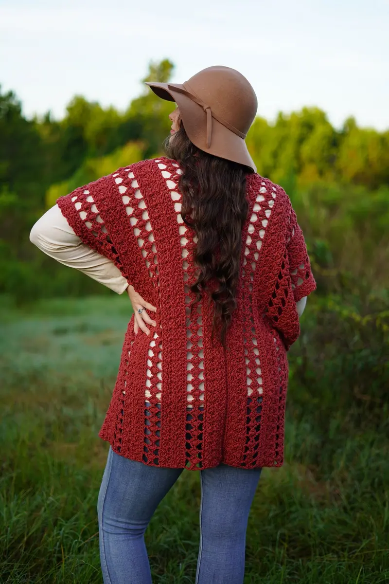 Crochet Kit - Rosebud Dreamer Ruana 1
