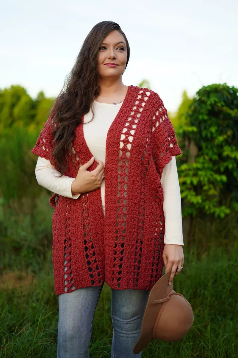 Crochet Kit - Rosebud Dreamer Ruana 2