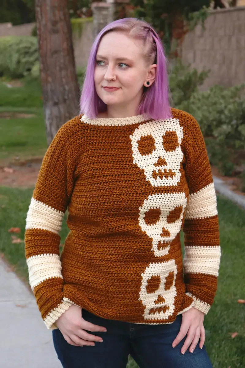Crochet Kit - Sally Skulls Pullover 1