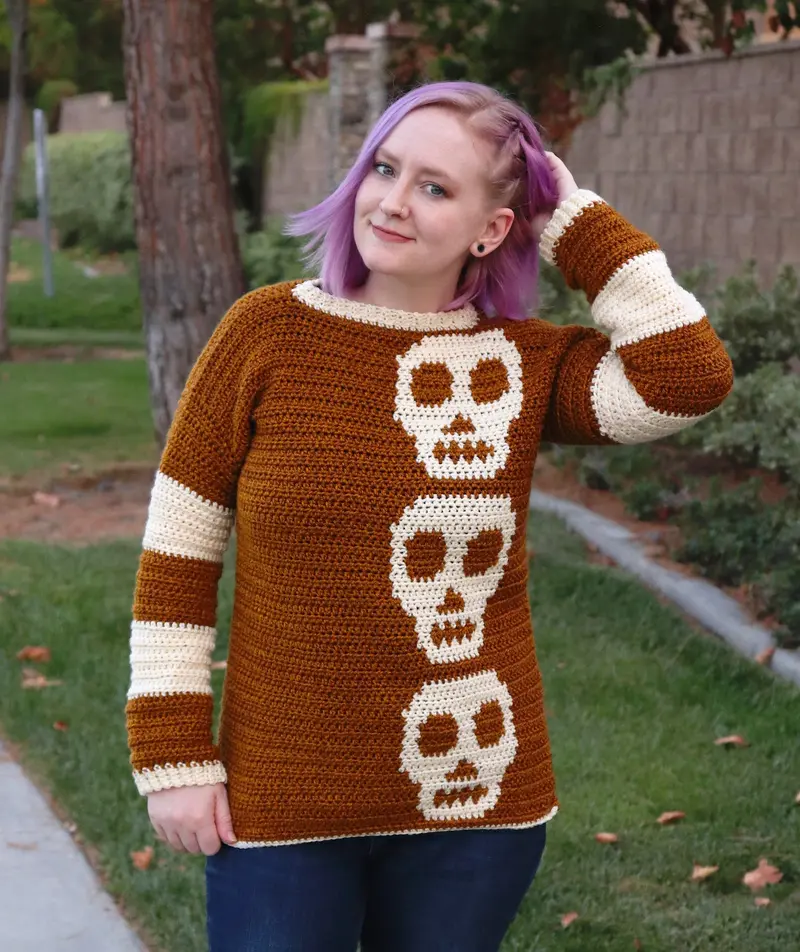 Crochet Kit - Sally Skulls Pullover 2
