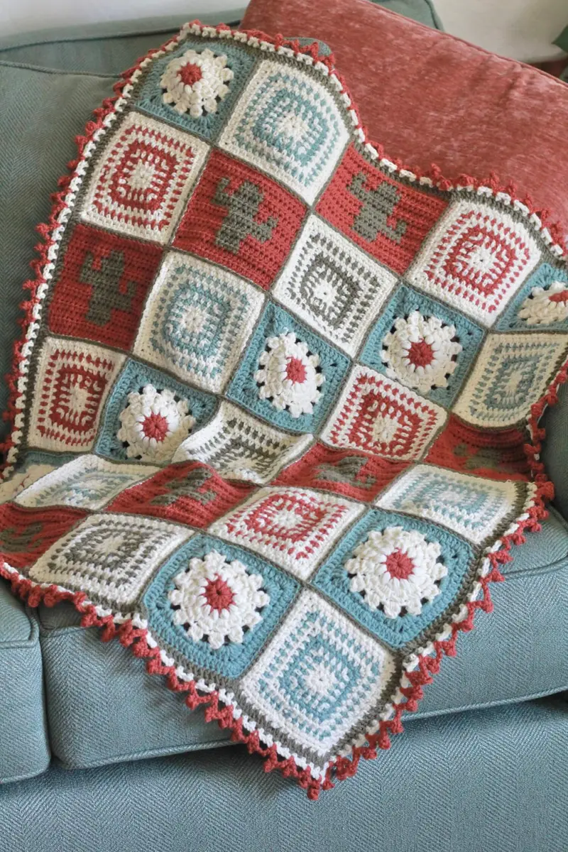 Crochet Kit - Sedona Blooms Blanket 1