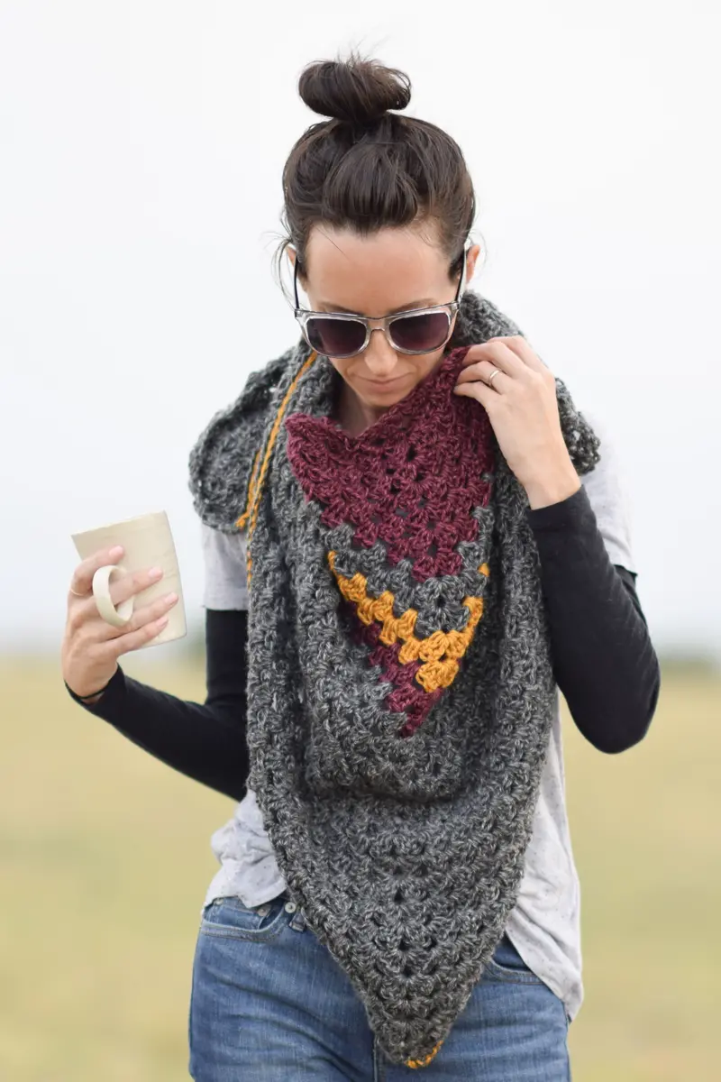Crochet Kit - Smoky Mountains Triangle Wrap 1