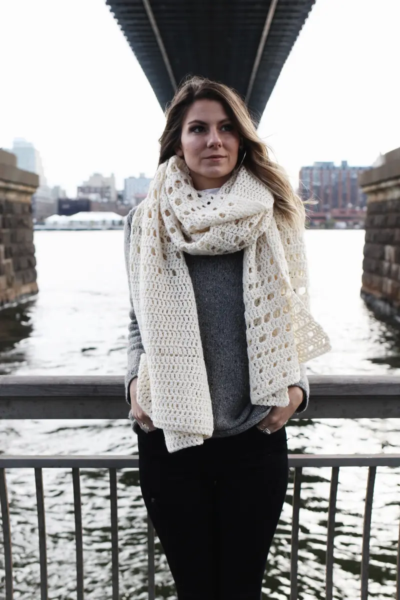 Crochet Kit - Snowfall On The Bowery Wrap 1