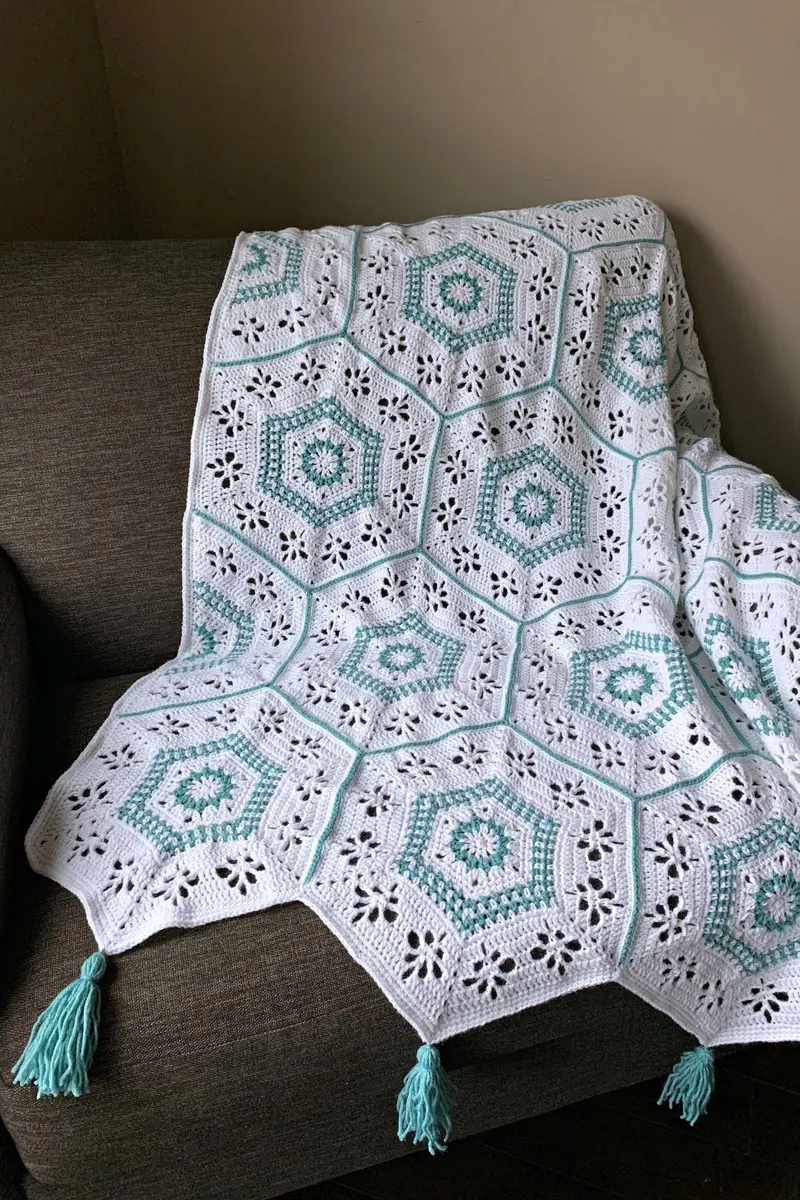Crochet Kit - Spring Hexagon Afghan 1