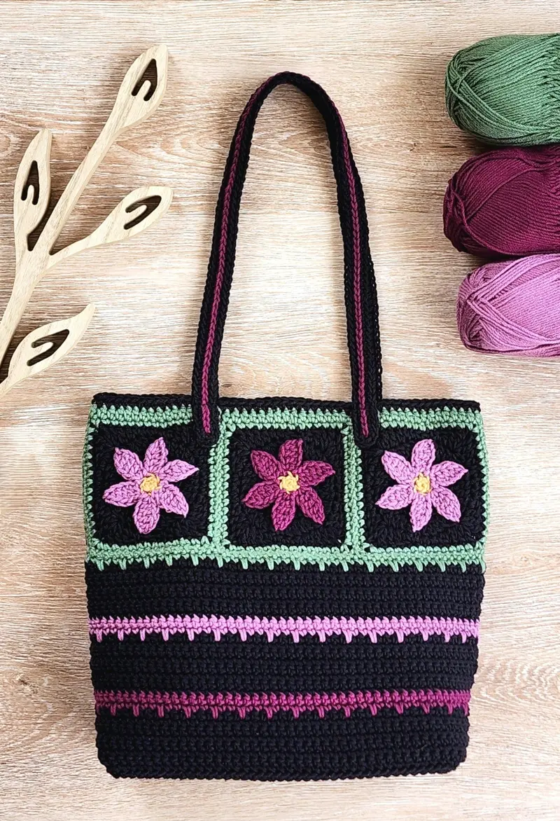 Crochet Kit - Star Flower Tote Bag 1