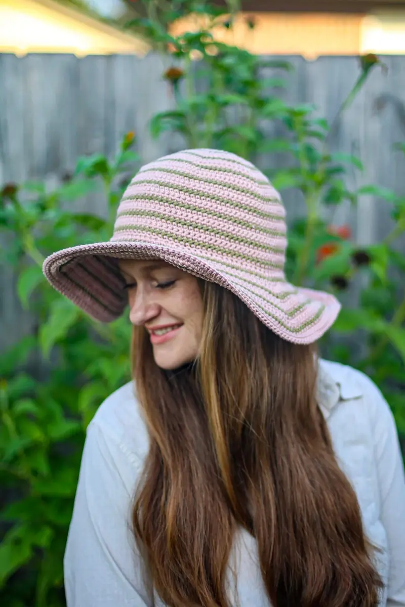 Crochet Kit - Striped Floppy Sun Hat 1
