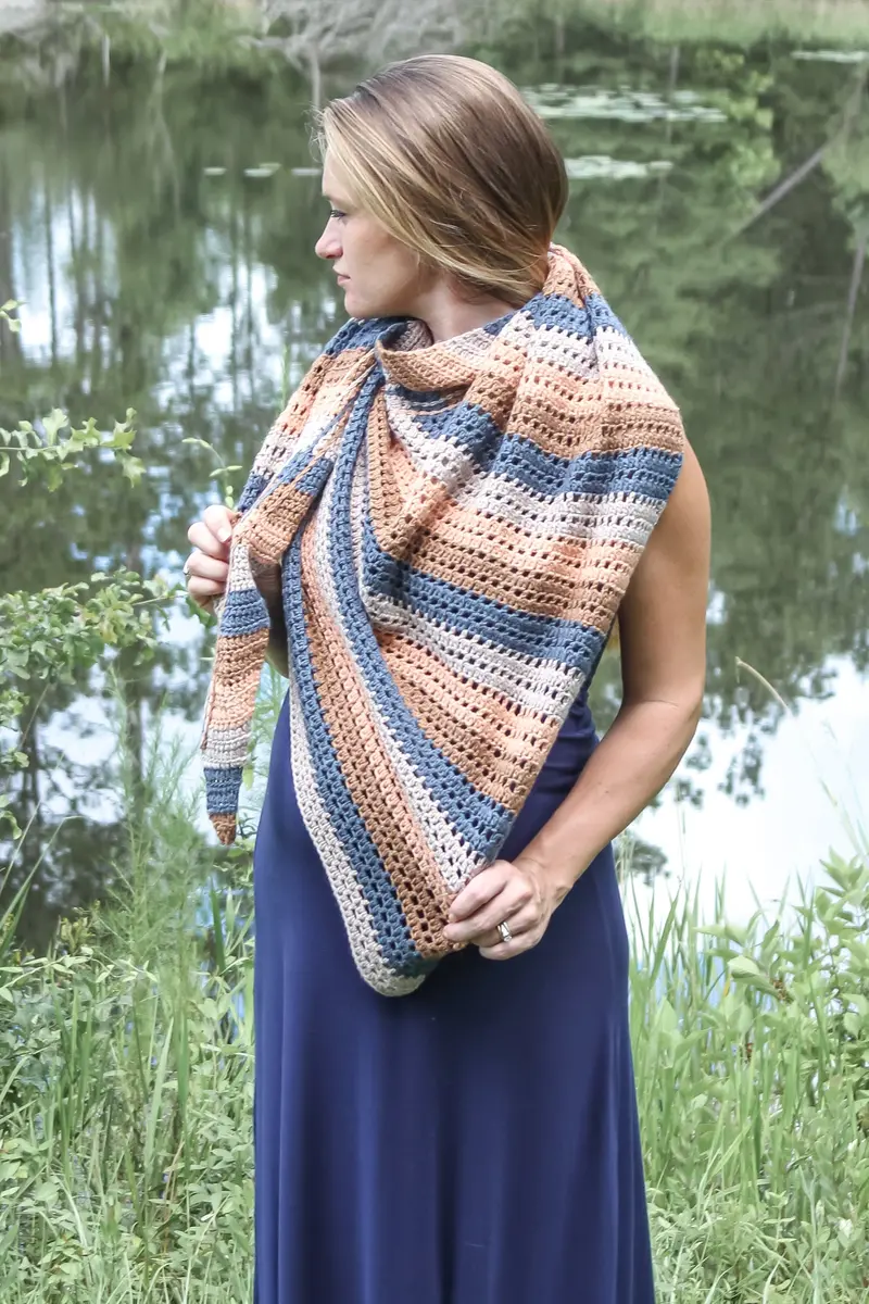 Crochet Kit - Striped Triangle Shawl 1