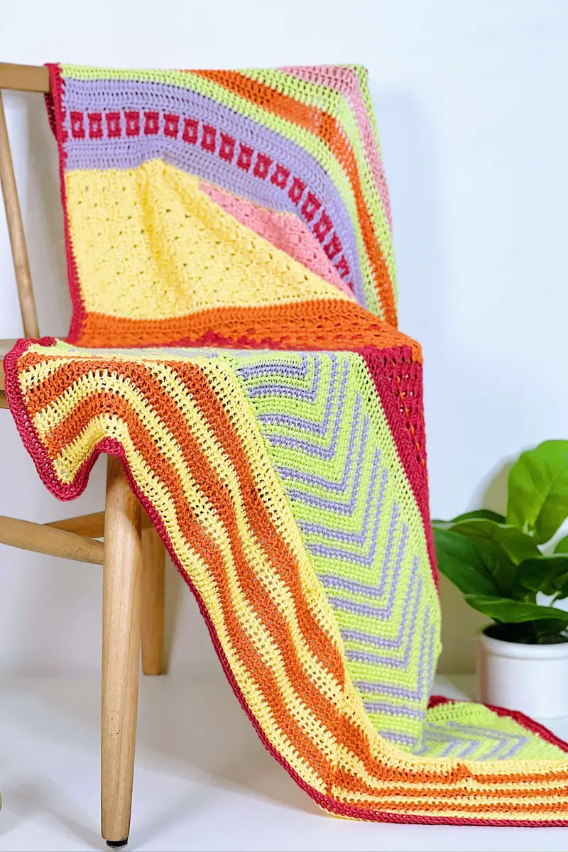 Crochet Kit - Summer Sherbet Sundae Throw 1