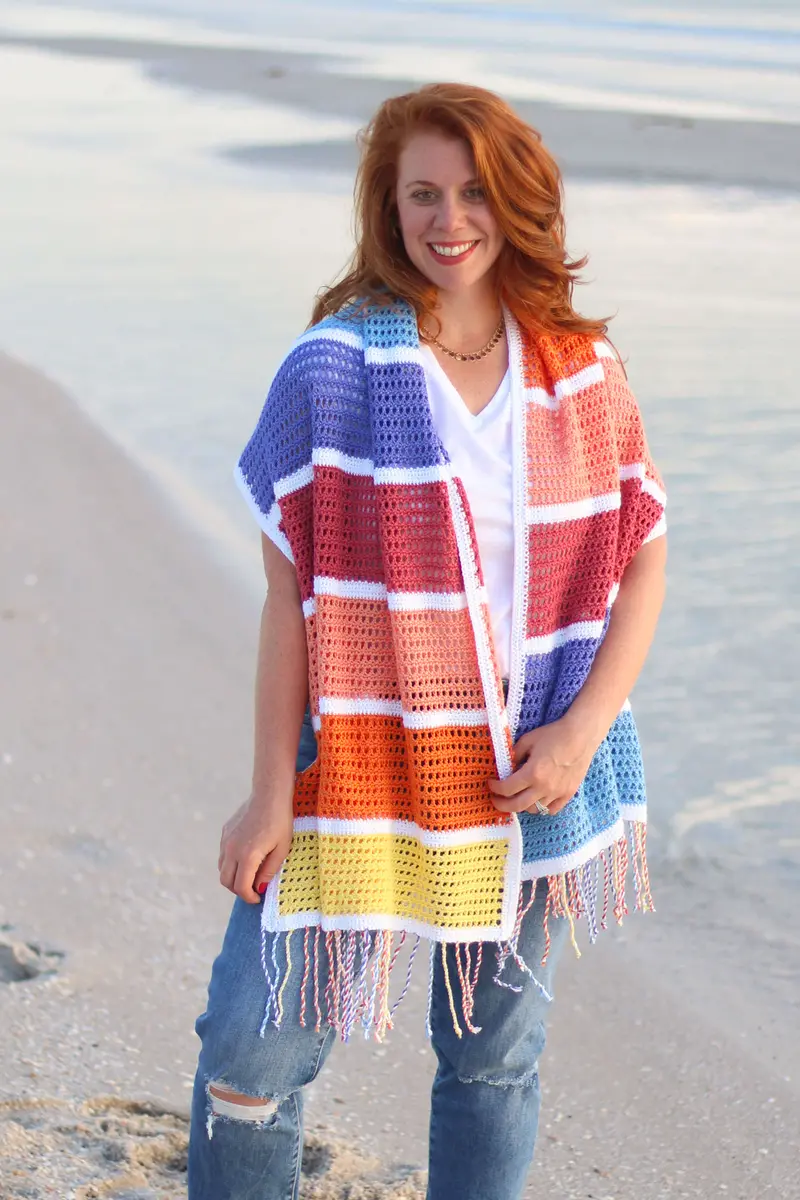 Crochet Kit - Summer Sunset Blanket Scarf 1