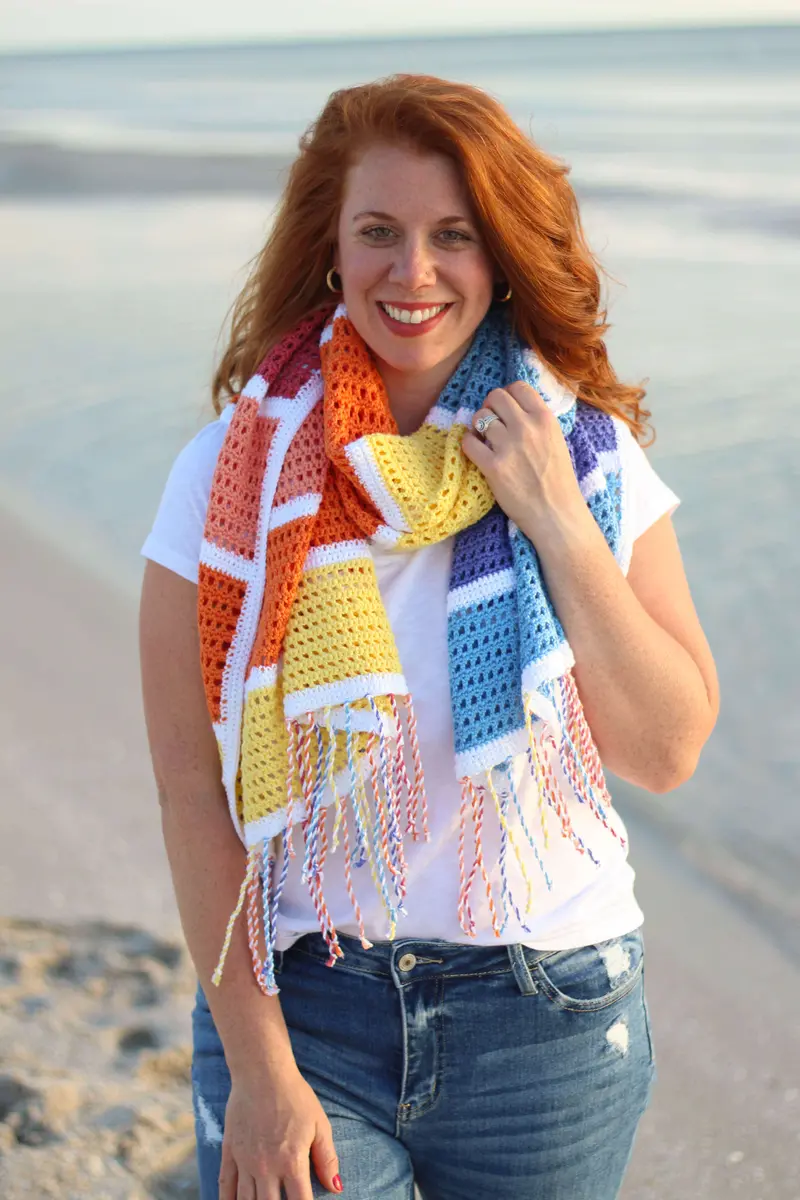 Crochet Kit - Summer Sunset Blanket Scarf 2