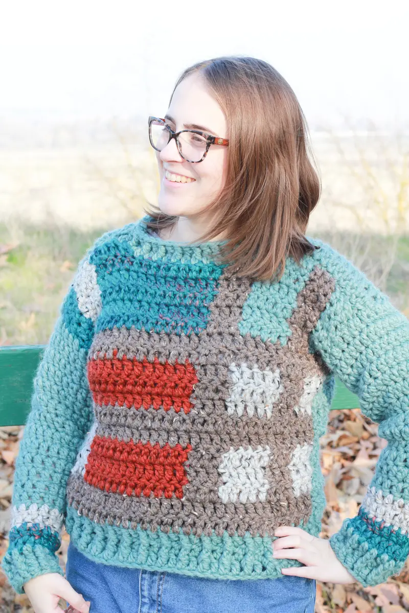 Crochet Kit - Tartan Plaid Sweater 1