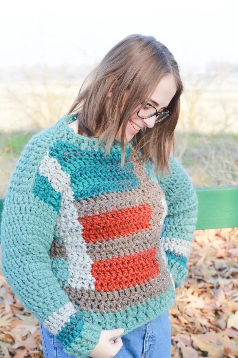 Crochet Kit - Tartan Plaid Sweater 2
