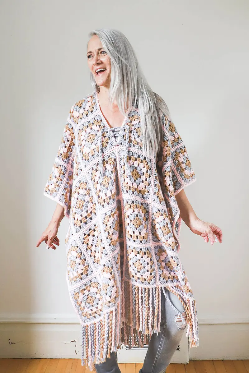 Crochet Kit - The Granny Squared Poncho 1