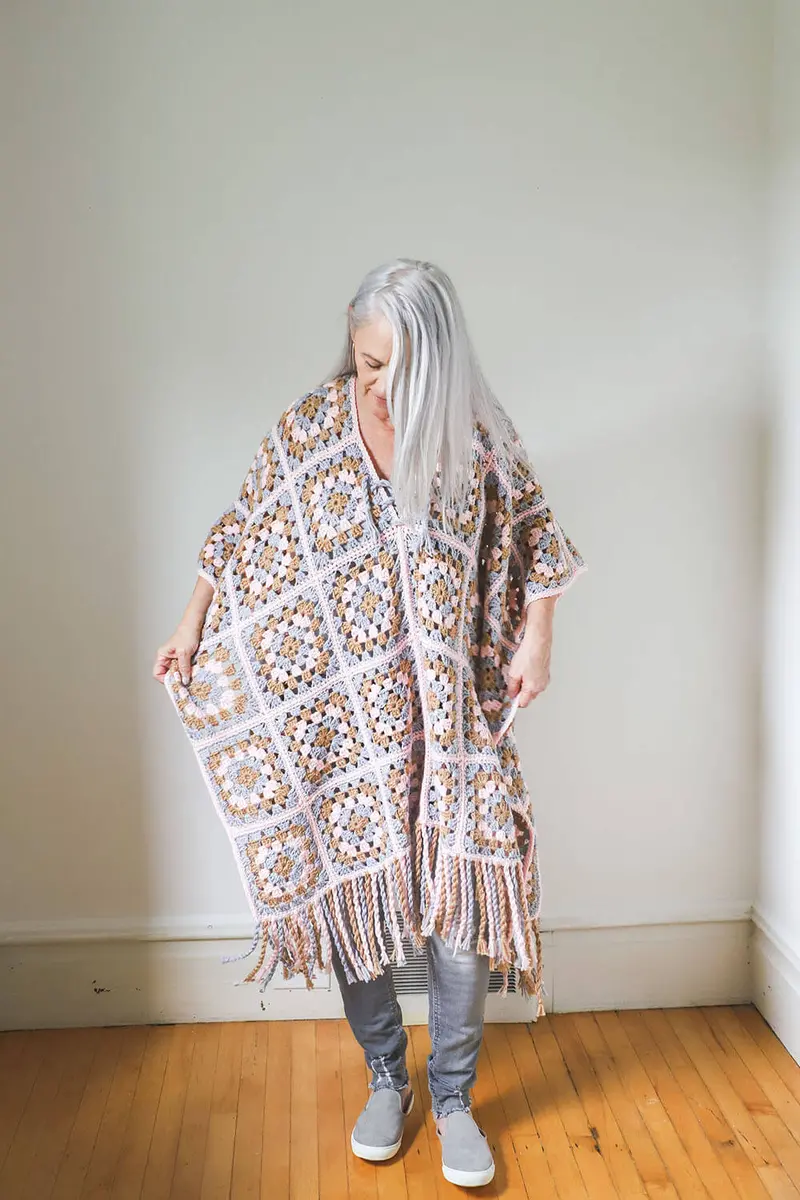 Crochet Kit - The Granny Squared Poncho 2