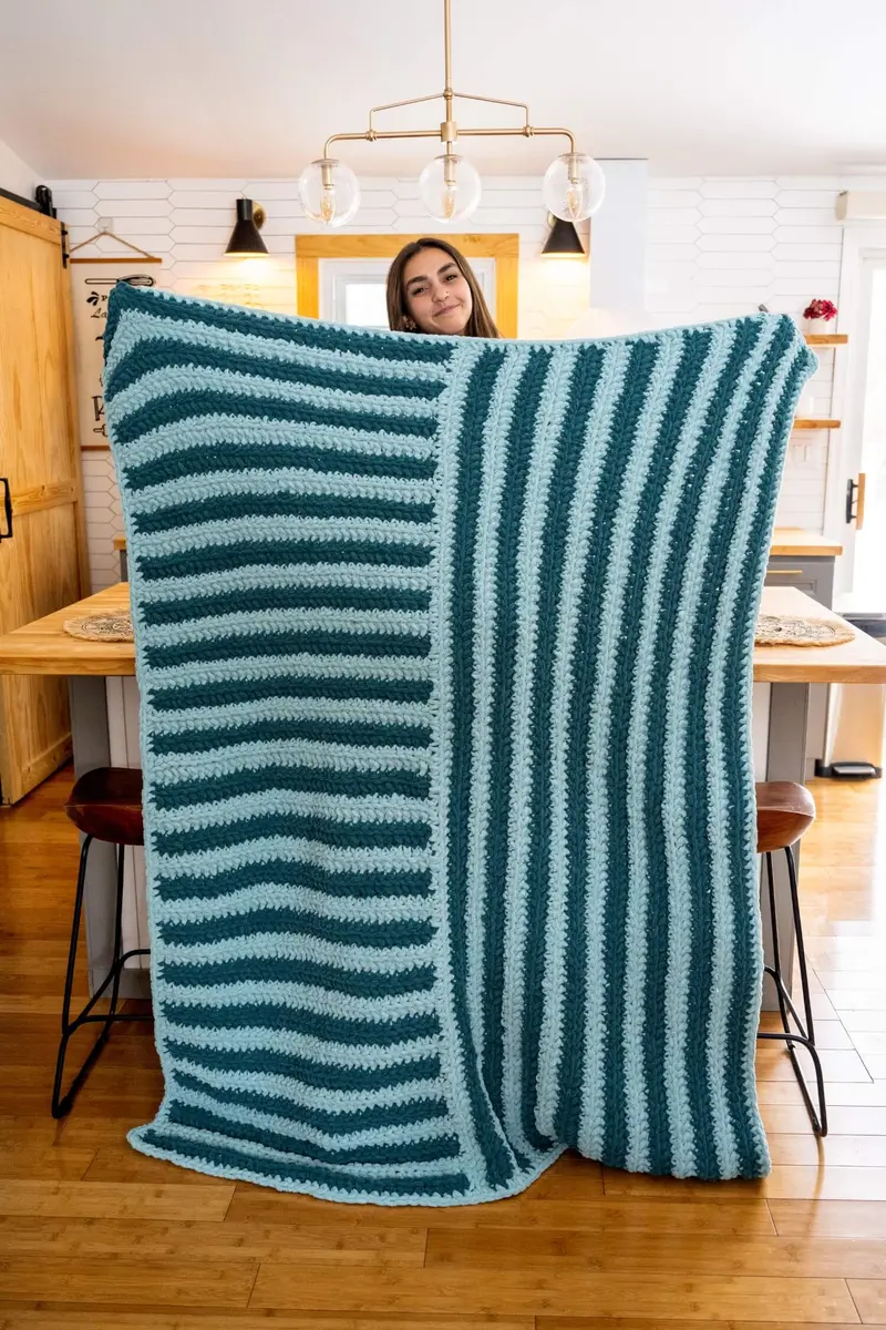 Crochet Kit - This Way And That Striped Blanket 1