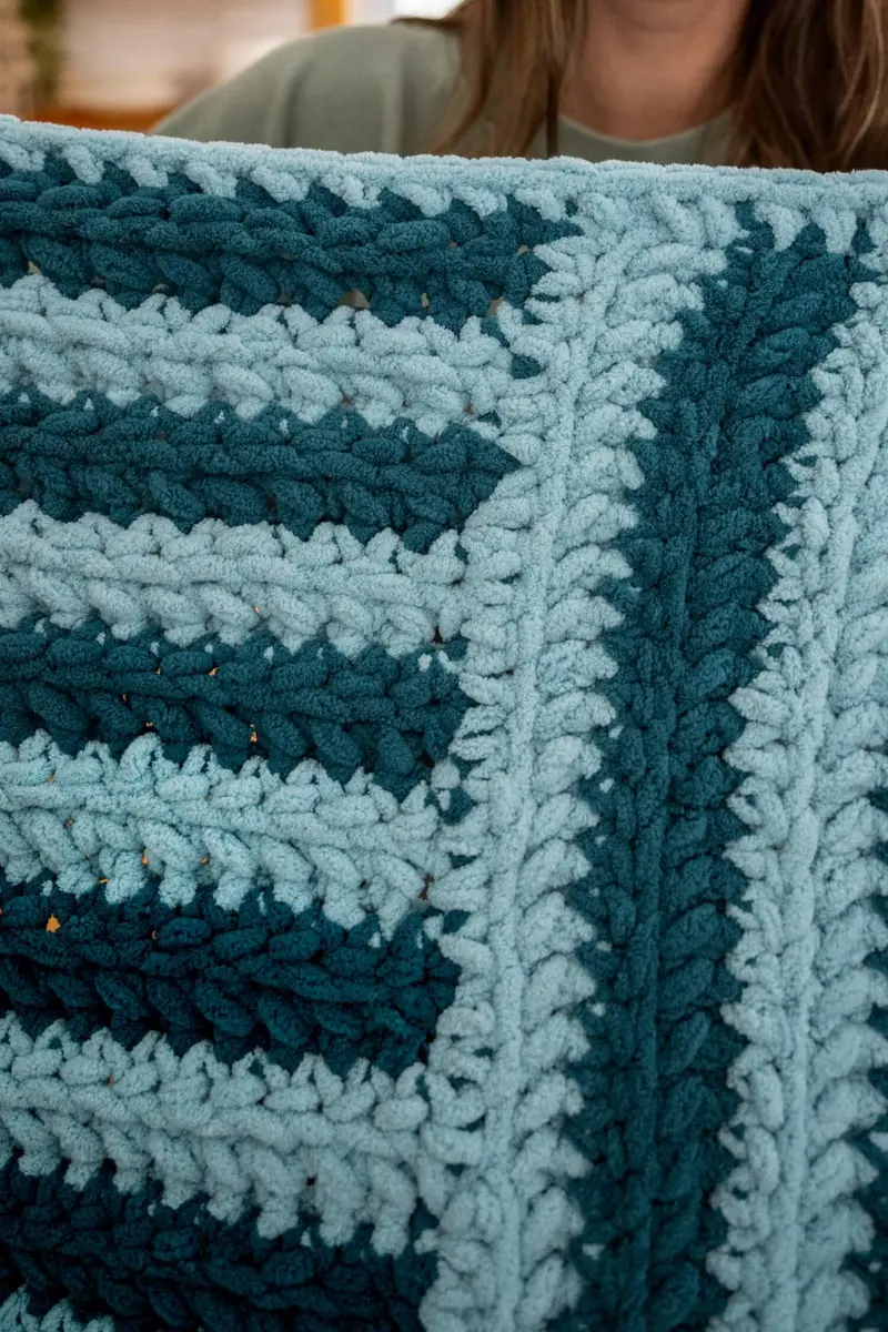Crochet Kit - This Way And That Striped Blanket 2