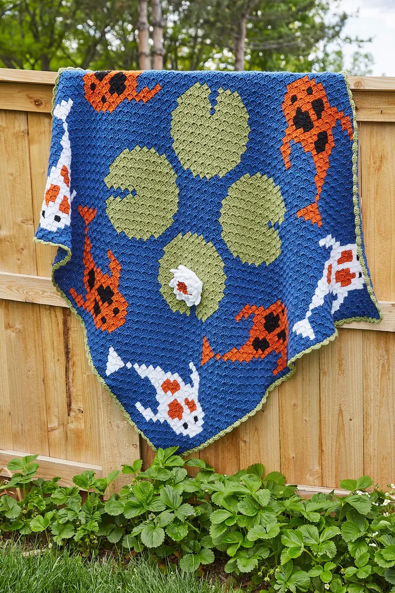 Crochet Kit - Tranquil Koi Pond Throw 1