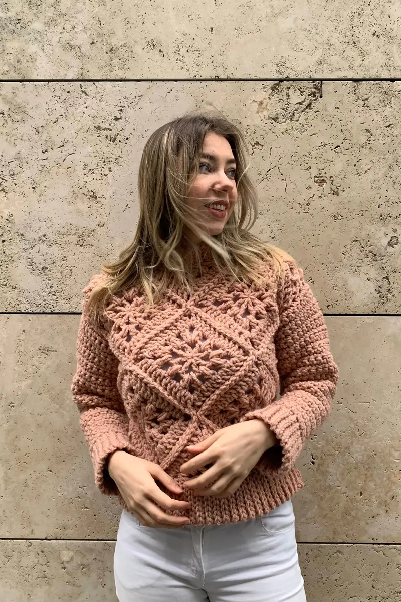 Crochet Kit - Tulip Square Sweater 1