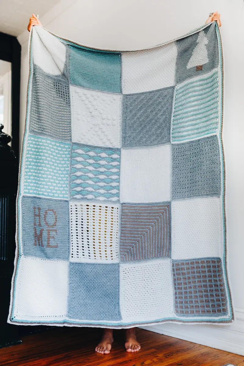 Crochet Kit - Tunisian Holiday Sampler Blanket 1