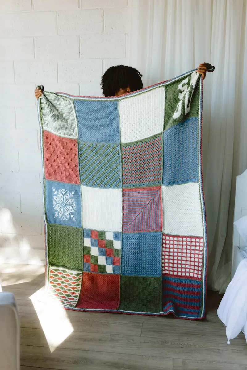 Crochet Kit - Tunisian Snowy Sampler 1