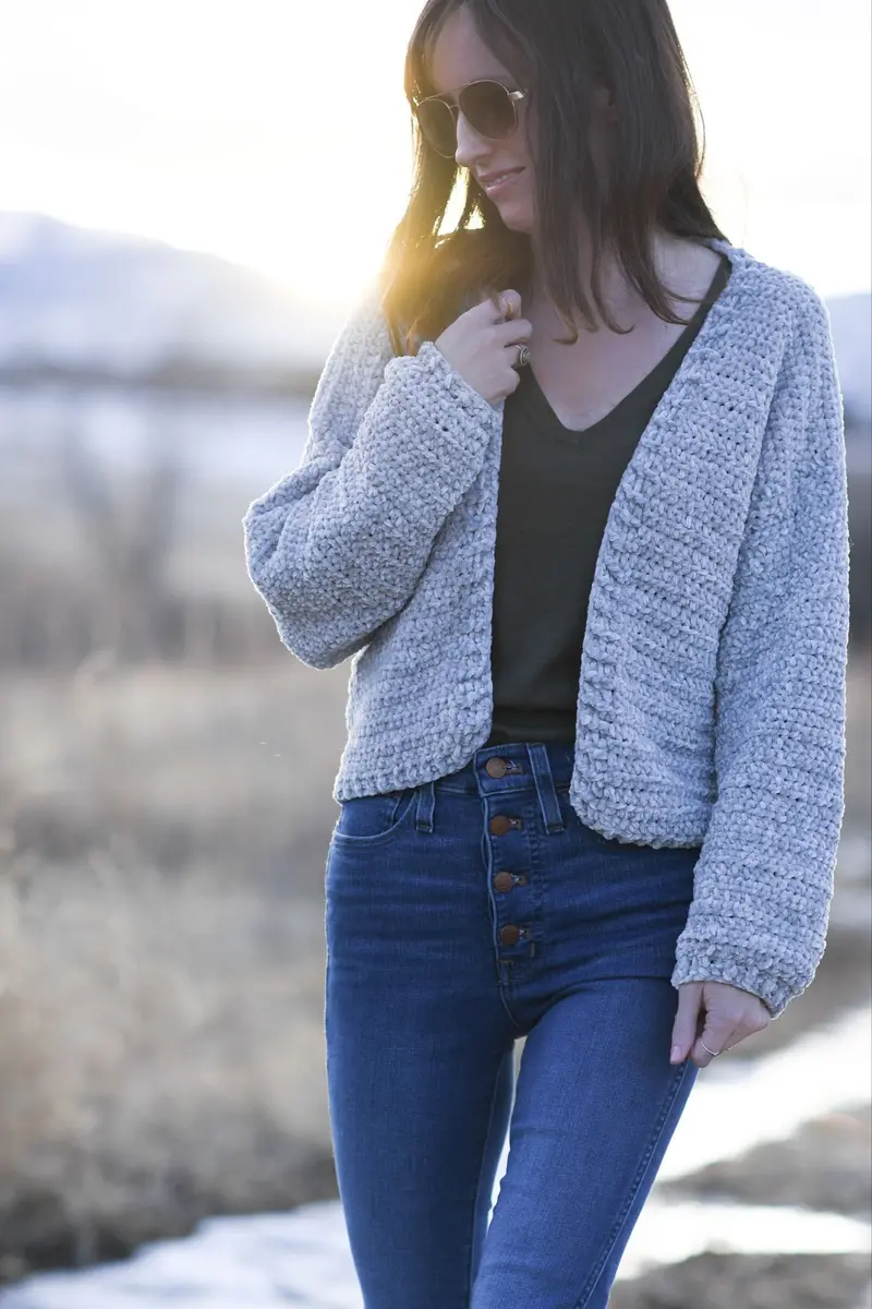Crochet Kit - Velvet Bomber Cardigan 1