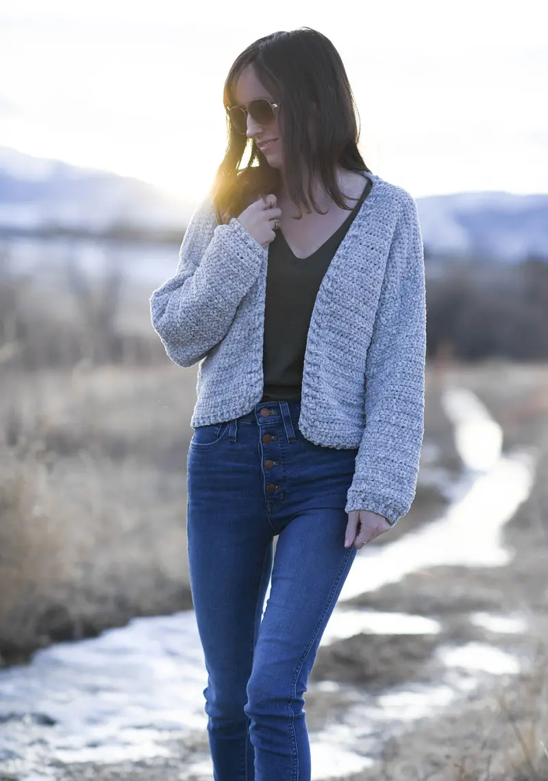 Crochet Kit - Velvet Bomber Cardigan 2