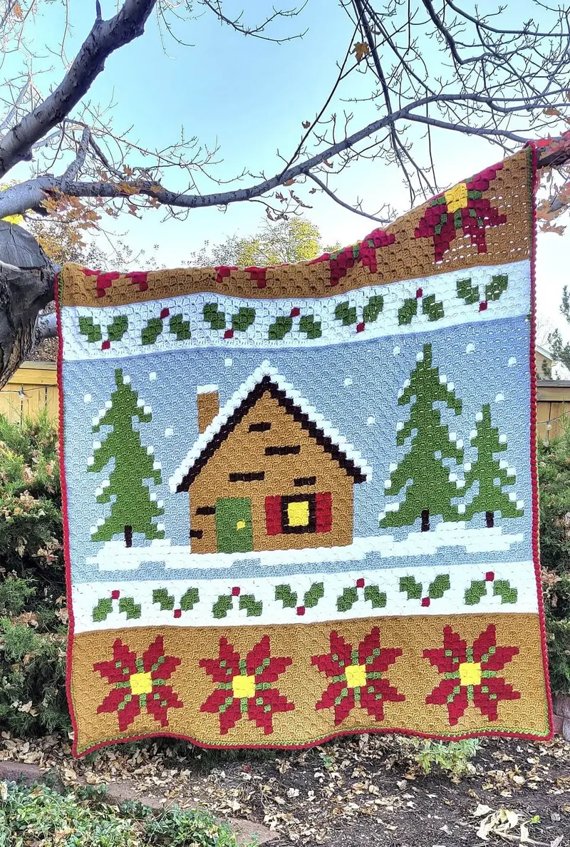 Crochet Kit - Winter Cabin Afghan 1