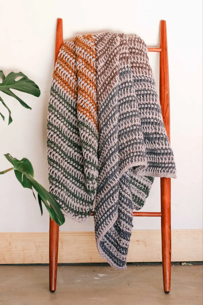 Crochet Kit - Woven Stripes Throw 1