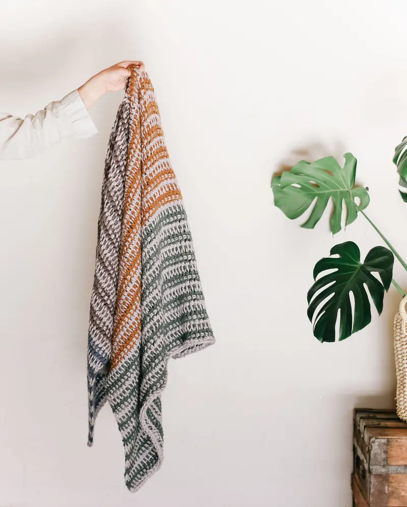 Crochet Kit - Woven Stripes Throw 2