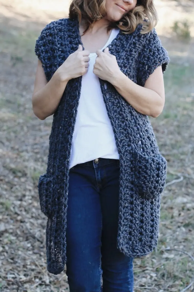 Crochet Kit - York Sleeveless Cardigan 1