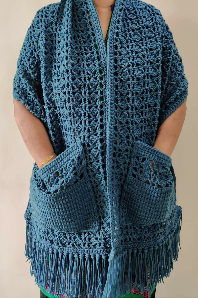 Crochet Pocket Shawl (Crochet) 1