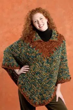 Crochet Suede Trim Poncho Pattern 1