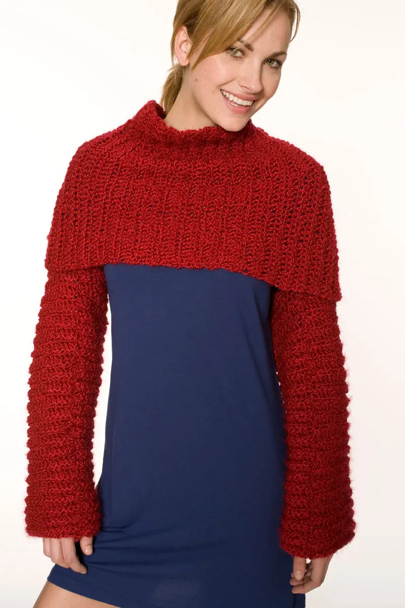 Crocheted Candy Apple Shrug (Crochet) 1