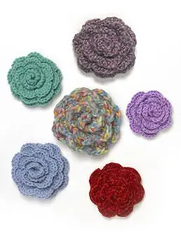 Crocheted Rosettes Flowers Pattern (Crochet) 1