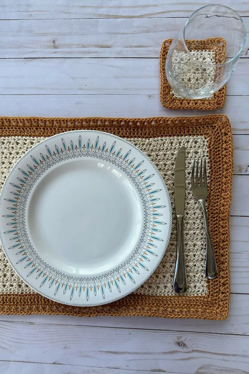 Crossed Dc Placemat Set (Crochet) 1
