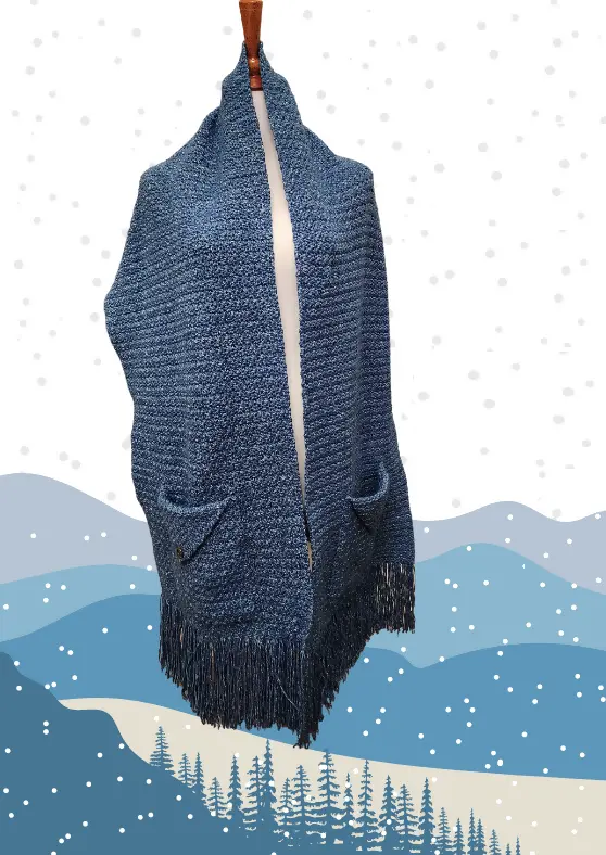 Denim Dreams Pocket Shawl (Crochet) 1