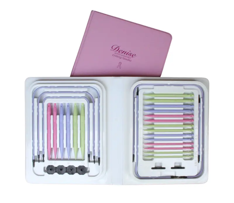 Denise Interchangeable Knitting Kit - Pink (Sizes 5 To 15) 1