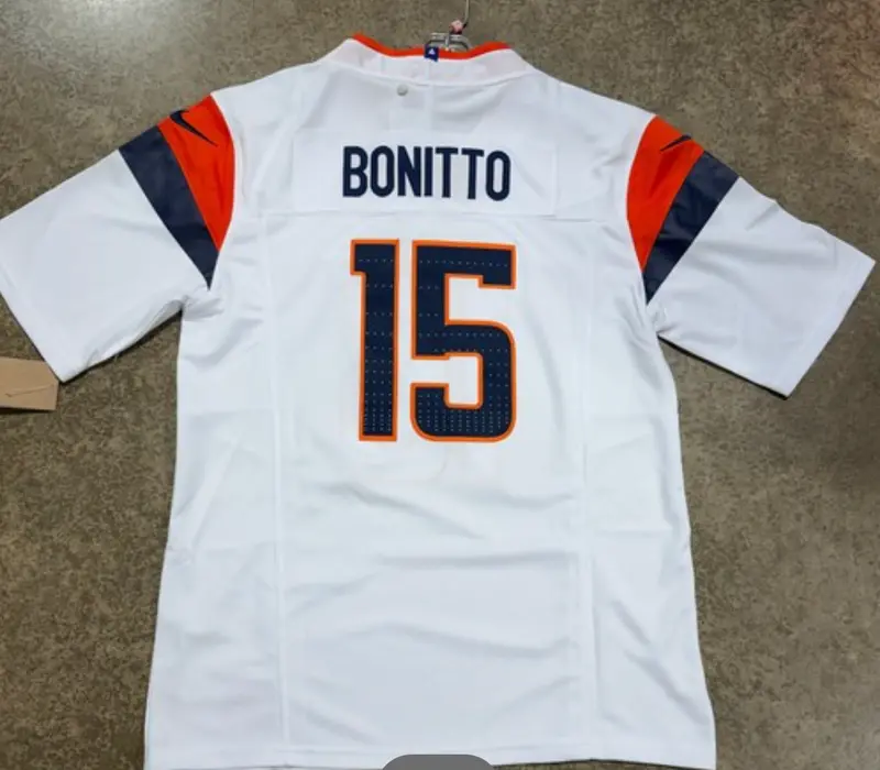 Denver Broncos Nik Bonitto Jersey # 15 White Replica 1